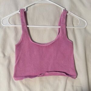 Pink Ribbed Tank Top